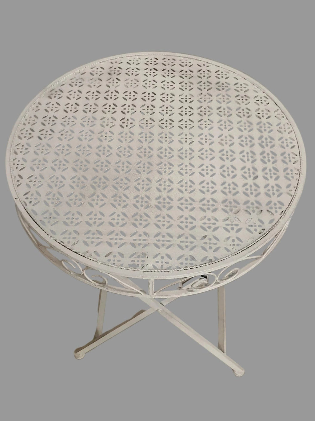 Set Tavolino e Due Sedie in Ferro Shabby Chic