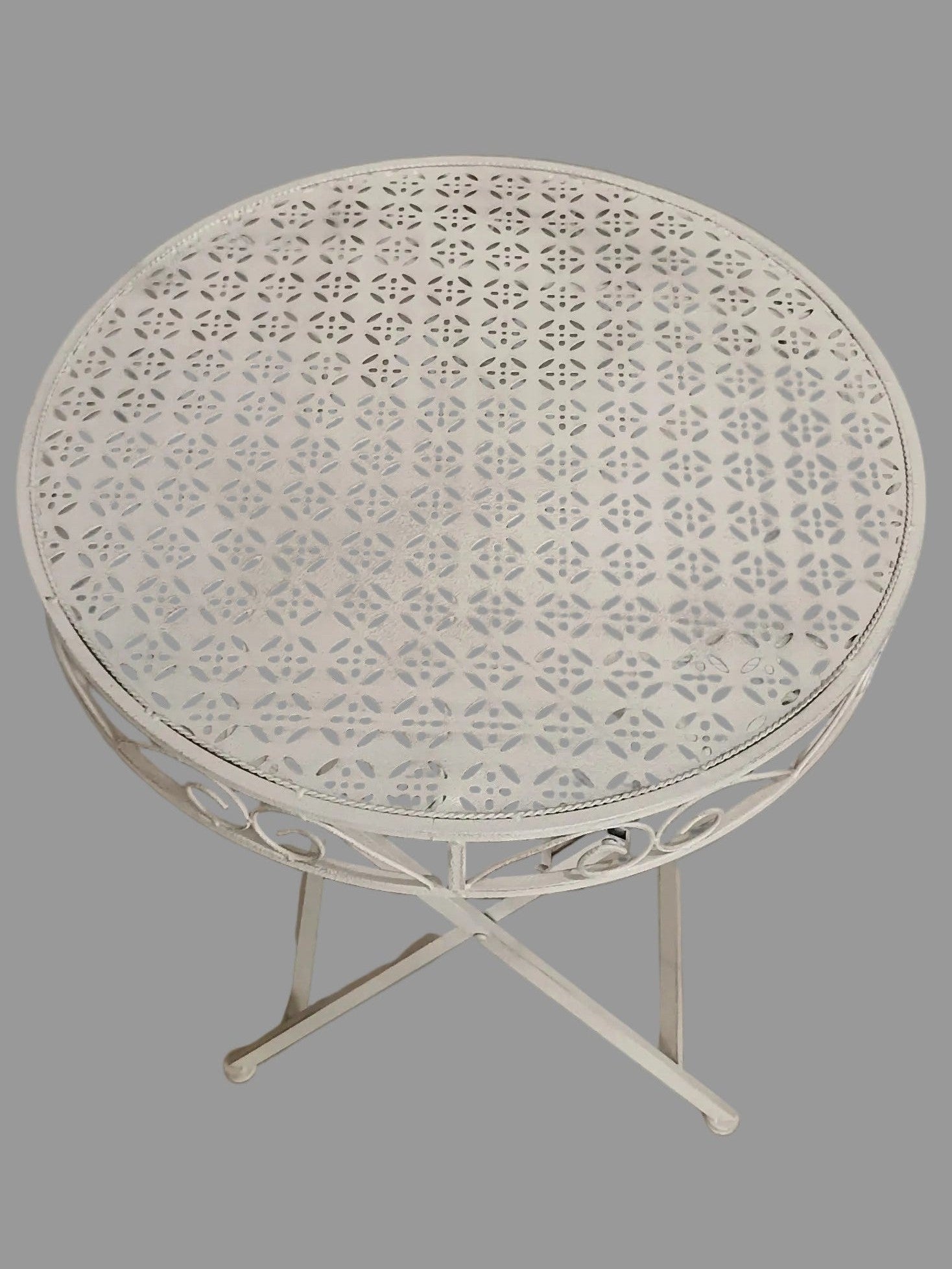 Set Tavolino e Due Sedie in Ferro Shabby Chic