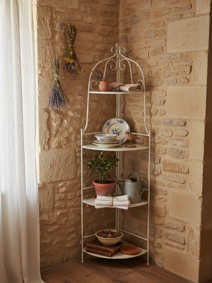 Angoliera in Ferro Battuto Shabby Chic