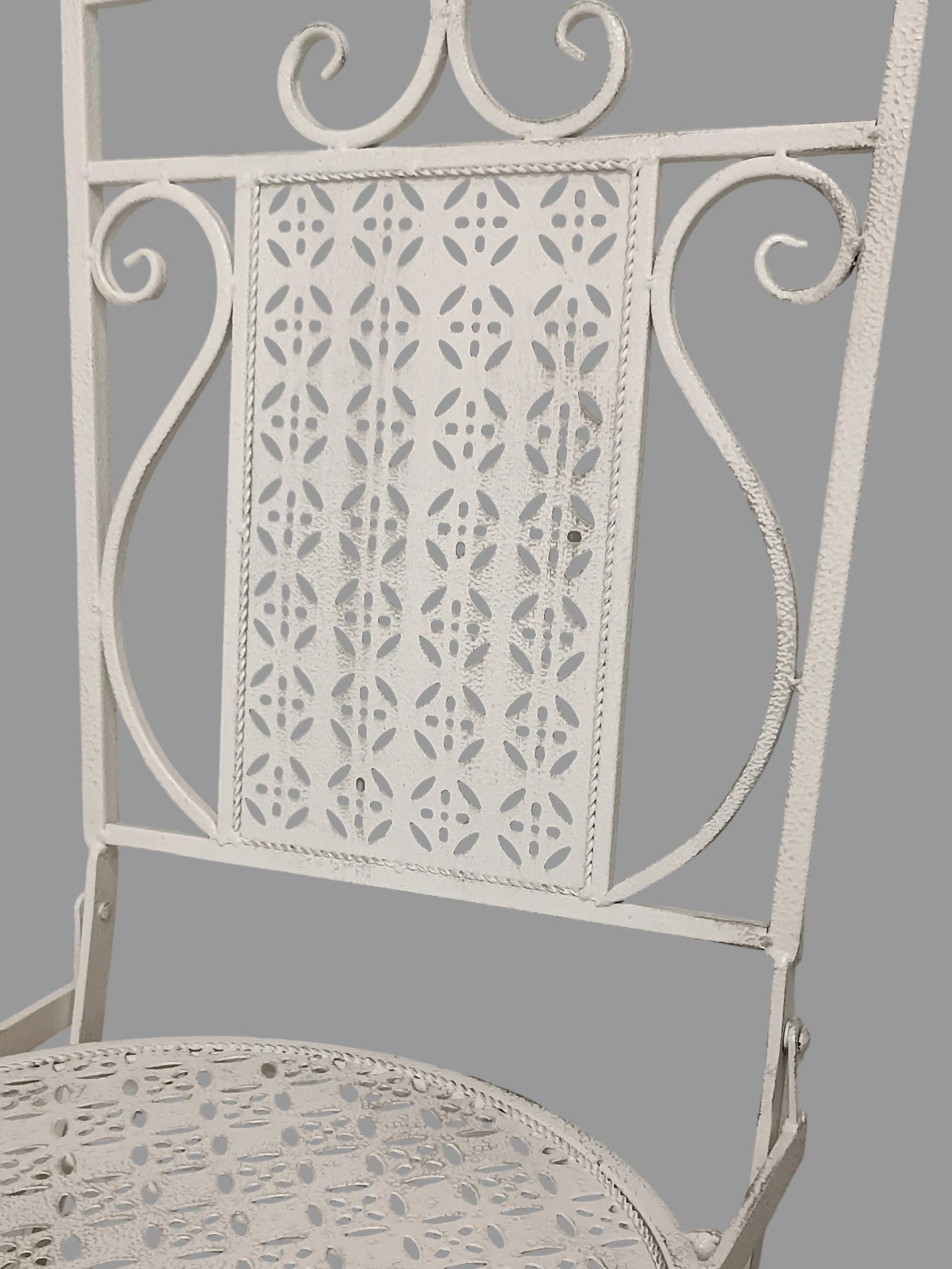 Set Tavolino e Due Sedie in Ferro Shabby Chic
